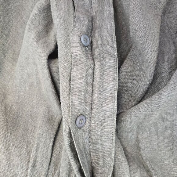 Zara Oversized Linen Hidden Button Midi Shirt Dress Size Small - Picture 6 of 7